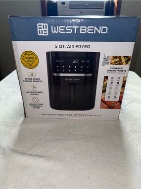 West Bend 5 Qt. Black Air Fryer with LED Touchscreen